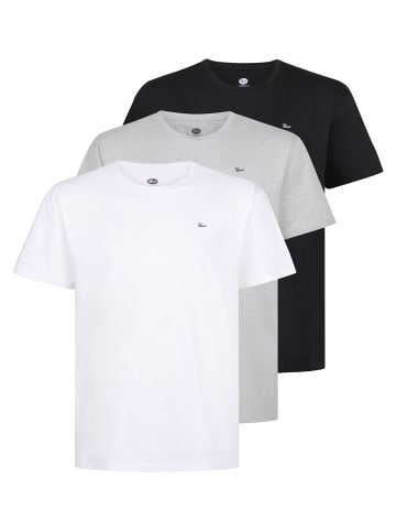 Petrol Industries Plus Size 3er-Pack T-Shirts Journey in Schwarz