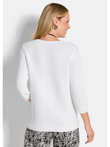 GOLDNER Eleganter V-Ausschnitt Pullover in weiß