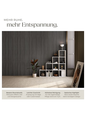 tectake 3D Akustik Wandmodul mit Echtholzfurnier, schallabsorbierend