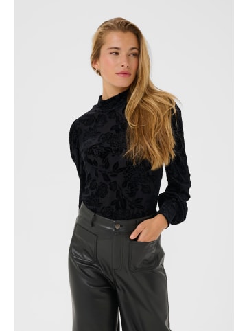 Kaffe Langarm-Shirt KArosa Slim fit in Black Deep CC