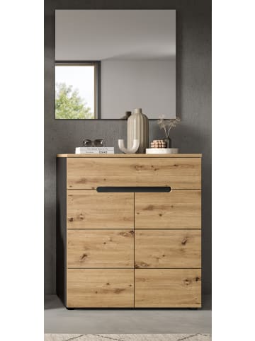 Inn.Furn Garderobe Set 2-teilig Eiche Artisan und grau 80 cm mit Soft-Close