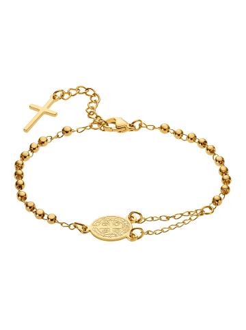 Steel_Art Armkette für Frauen Rosarium poliert in Goldfarben