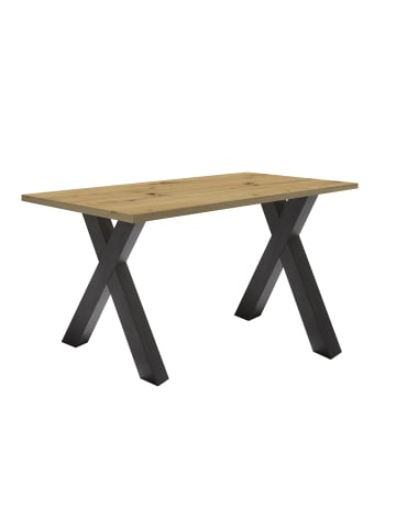 58 aufm Kessel SCHREIBTISCH Edie 6 140 x 70 x 75 Bürotisch schwarzstahl/asteiche