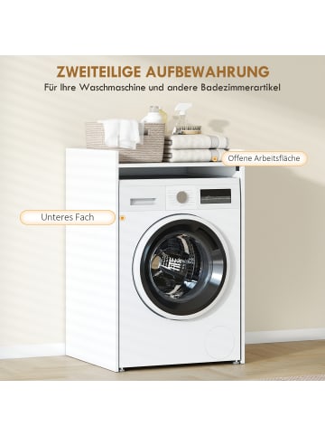 HOMCOM Badezimmerschrank in Weiß 64L x 60B x 97,5H cm