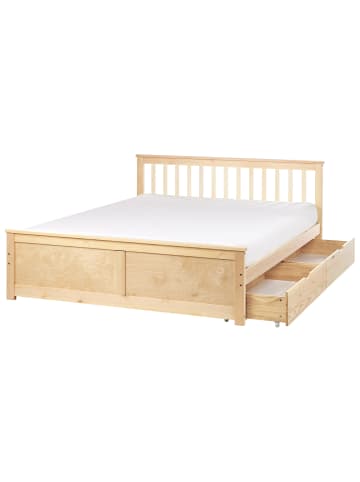 Beliani 3-tlg Doppelbett OLENDON in Braun