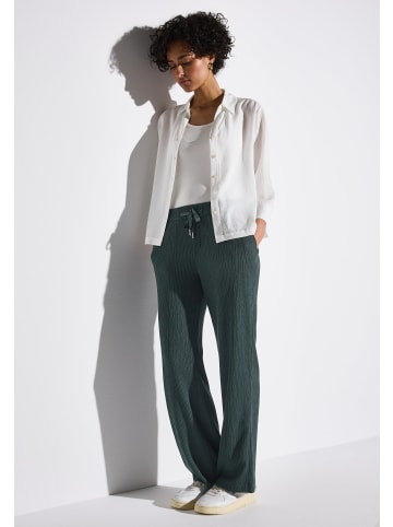 Street One 'Wide Leg Hose mit Struktur' Grün