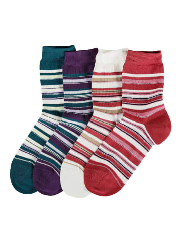 LAVANA basic Socken in beere, ecru, petrol, lila