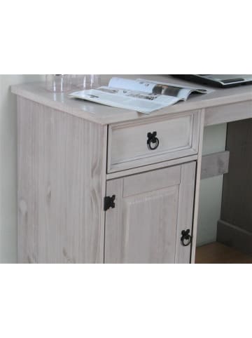 ebuy24 Schreibtisch New Mexico Weiß 141 x 47 cm