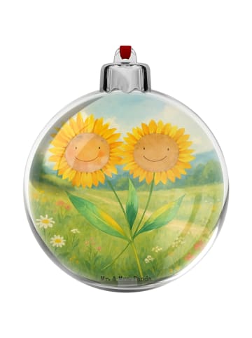 Mr. & Mrs. Panda Weihnachtskugel Kunststoff Blume Sonnenblume De... in Weiß