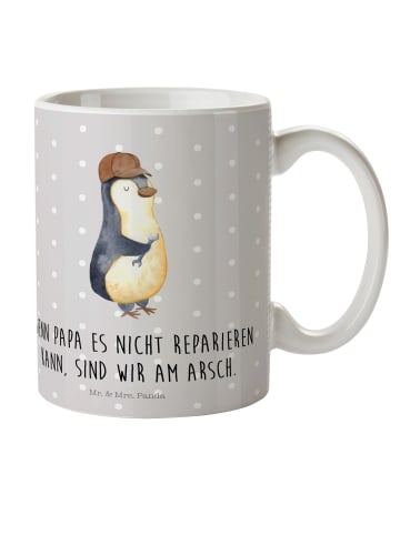 Mr. & Mrs. Panda Kindertasse Wenn Papa es nicht reparieren kann,... in Grau Pastell