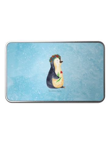 Mr. & Mrs. Panda Aufbewahrungsbox Metall Pinguin Blumen ohne Spruch in Eisblau