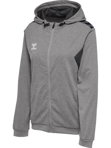 Hummel Trainingsjacke "Hmlauthentic Pl Zip Hoodie Woman" in Grau