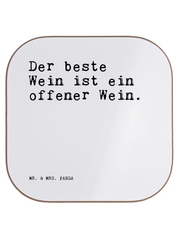 Mr. & Mrs. Panda Untersetzer für Gläser Der beste Wein ist... mi... in Weiß