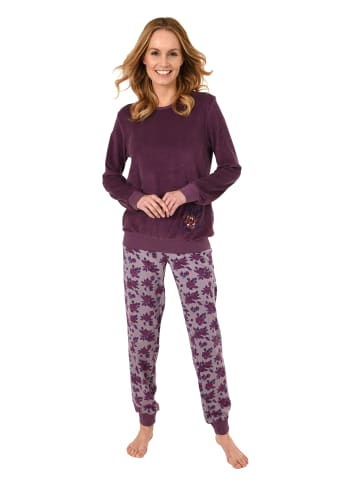 NORMANN Frottee langarm Schlafanzug Pyjama - 80643 in beere