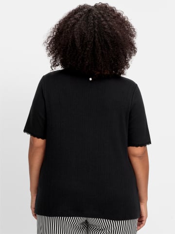 sheego Rippshirt in schwarz