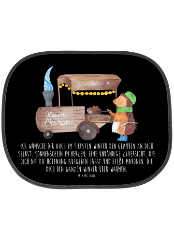 Mr. & Mrs. Panda Sonnenschutz Autoscheibe Igel Maronen mit Spruch in Schwarz