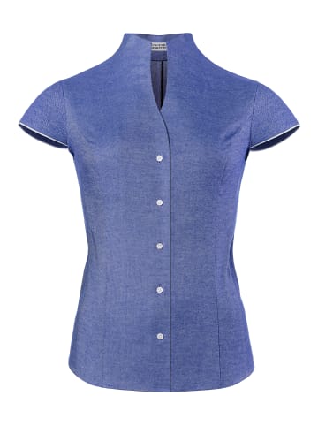 Vincenzo Boretti Bluse leicht tailliert in blau