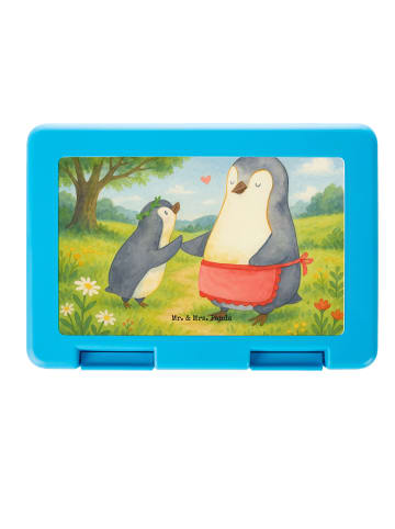 Mr. & Mrs. Panda Schulbrotdose Pinguin mit Kind Design ohne Spruch in Weiß