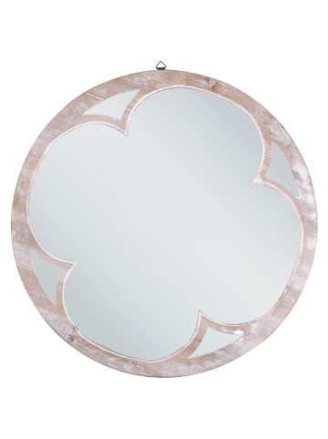 Beliani Dekospiegel MONCLOVA in Braun/Weiß - (W) 60 x (H) 60 x (L) 2 cm