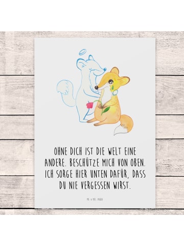 Mr. & Mrs. Panda Trauerkarte Trauer Bruder mit Spruch in Weiß