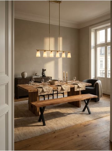 KADIMA DESIGN Esszimmerbank 140x40x45,5 cm Massivholz / Metall mit