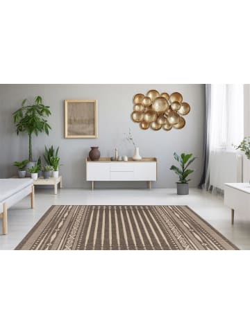 Flachgewebe Teppich Saliha 225 in Braun Creme