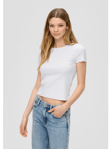QS T-Shirt kurzarm in Weiß