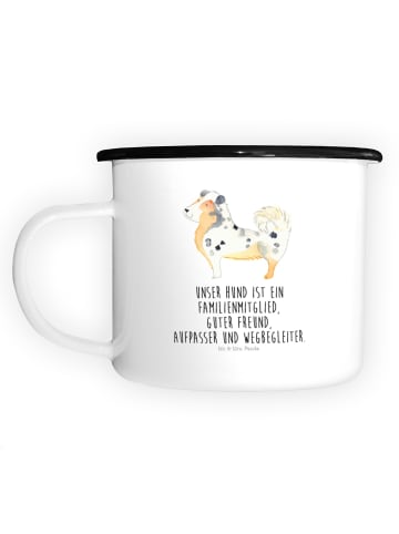 Mr. & Mrs. Panda XL Emaille Tasse Hund Australien Shepherd mit S... in Weiß