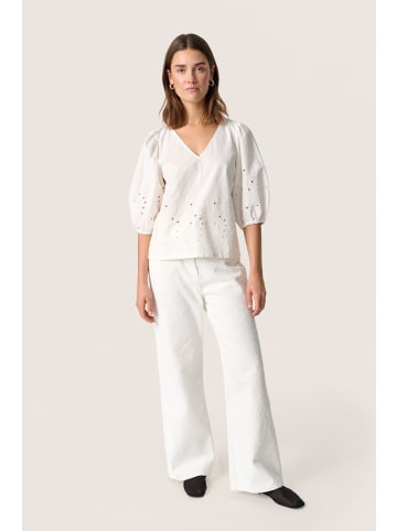 Soaked in Luxury Kurzarm-Bluse SLManja Gerade Passform in Broken White