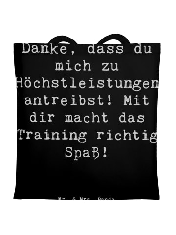Mr. & Mrs. Panda Dokumententasche Spruch Motivierender Fitness-T... in Schwarz