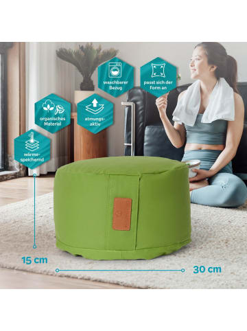 DoYourFitness Yoga-Kissen Vishnu gefüllt Dinkelspelz hellgrün rund grün