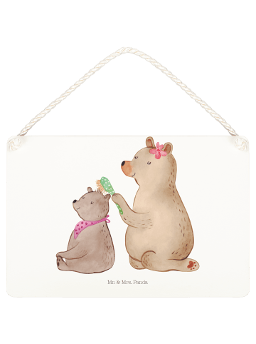 Mr. & Mrs. Panda holzbild Bär Kind ohne Spruch in Weiß