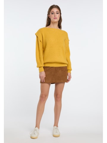 IZIA Damen Grobstrick Pullover in Gelb