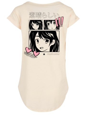 F4NT4STIC Long Cut T-Shirt Manga Anime Japan Grafik in Whitesand