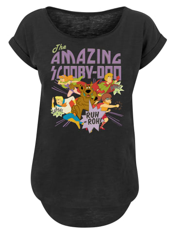F4NT4STIC Long Cut T-Shirt Long Cut Shirt 'Scooby Doo The Amazing Scooby' in schwarz