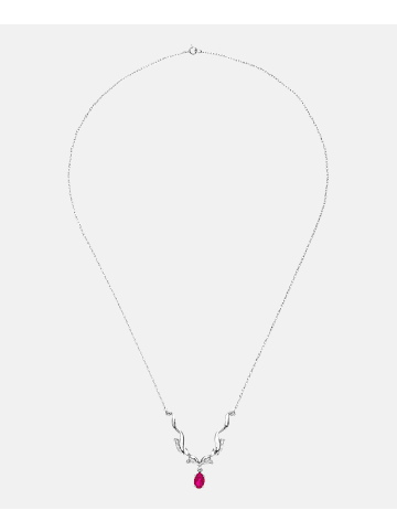Diamant L'éternel Halskette aus 375 Weißgold mit Diamant mit Rubin