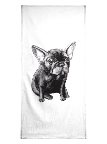 Juniqe Handtuch "French Bulldog" in Schwarz & Weiß