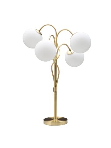 Mauro Ferretti Tischleuchte aus goldenem Metall mit 4 Glaskugeln, Ø 53 x 74 cm