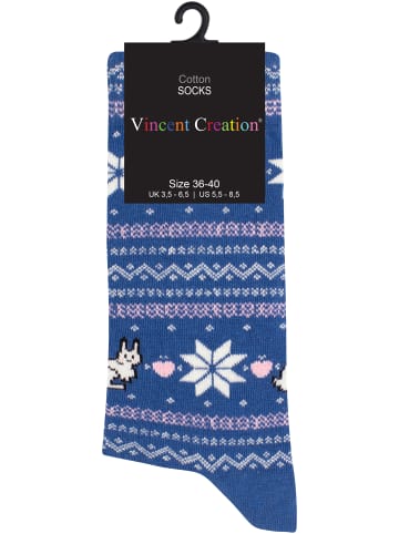 Vincent Creation® Bunte Fun Socken in Häschenblau