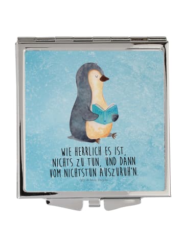 Mr. & Mrs. Panda Klappspiegel Pinguin Buch mit Spruch in Eisblau