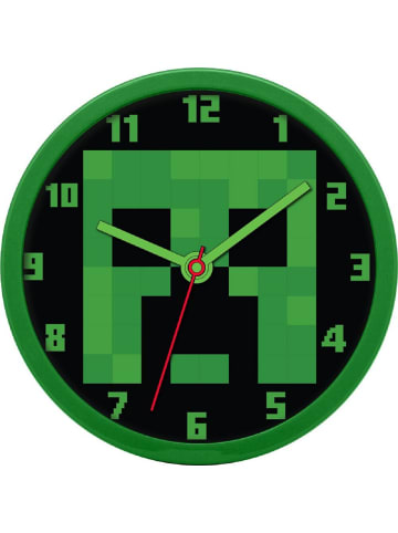COFI 1453 Minecraft Wanduhr  Ø25cm in Grün