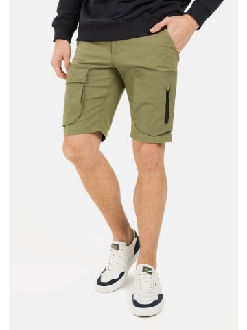 Camel Active Cargo Shorts mit Ripstop-Kontrast in Dunkelgrün