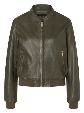 More & More cooler, kurzer Lederblouson in fine olive