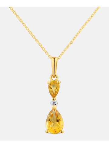 Diamant L'éternel Kette mit Anhänger, mit Citrin, 375 Gelbgold