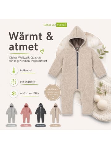 Liebes von Priebes Wanda Wollwalk Overall mit Jersey in Natur