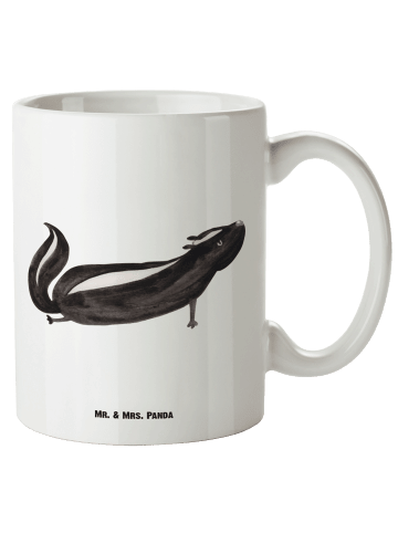 Mr. & Mrs. Panda Große Teetasse Stinktier Yoga ohne Spruch in Weiß