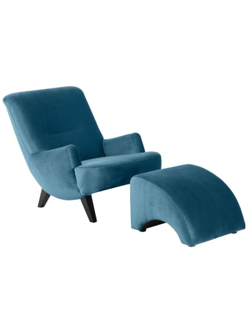 58 aufm Kessel Sessel Kajsa 71x80x101 Bezug Samtvelours Buche schwarz/petrol