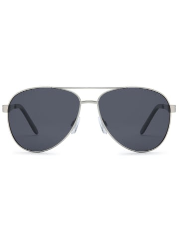styleBREAKER Piloten Sonnenbrille in Silber / Grau