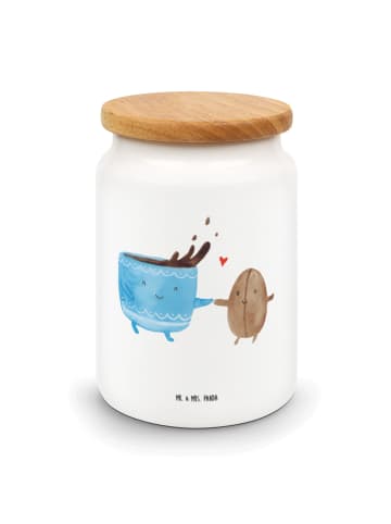 Mr. & Mrs. Panda Teedose Kaffee Bohne ohne Spruch in Weiß