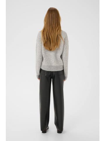 Kaffe Strickpullover KAbitzy Loose fit in Grey M./Chalk zig zag